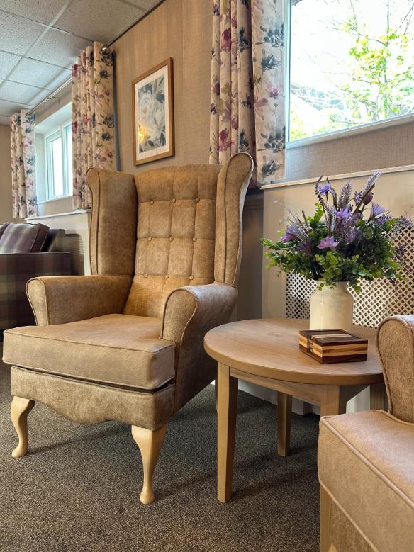 Armchair with flower pot